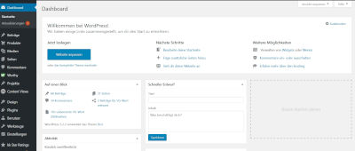 Screenshot Dashboard WordPress