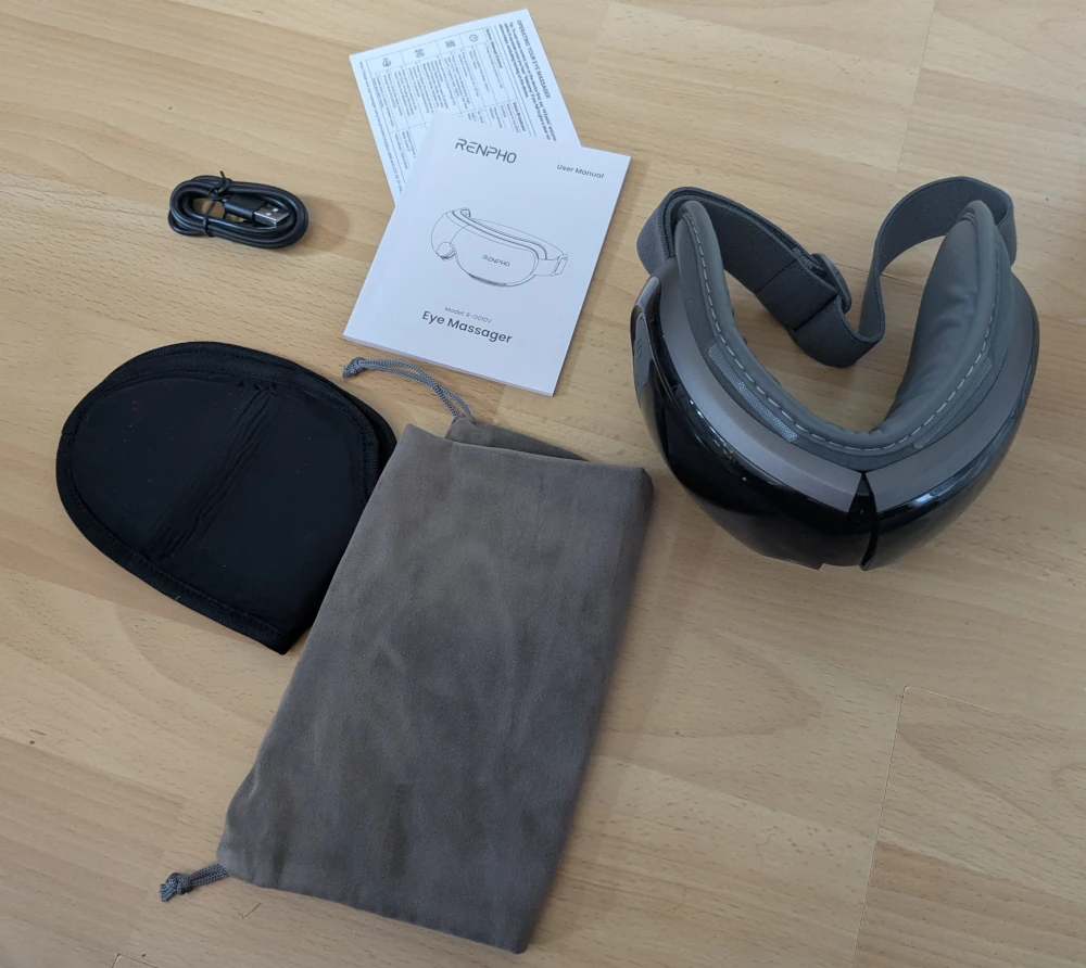 Eyeris Massagebrille Lieferumfang Eyeris Massagebrille Lieferumfang